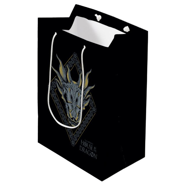 HOUSE OF THE DRAGON | Balerion Skull Diamond Crest Medium Gift Bag (Front Angled)