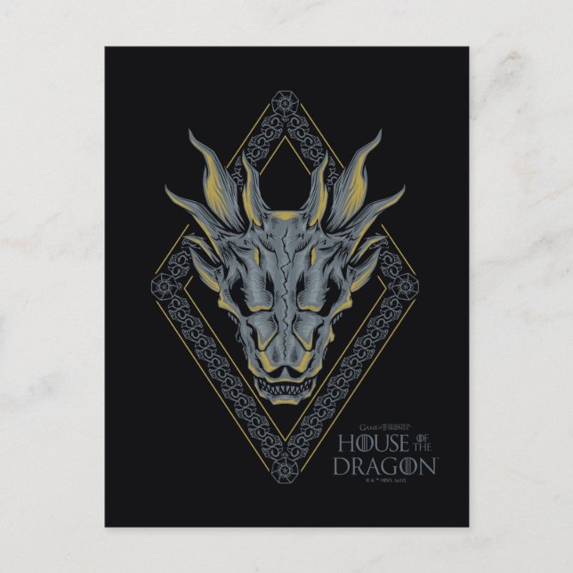 HOUSE OF THE DRAGON | Balerion Skull Diamond Crest Postcard (Front)