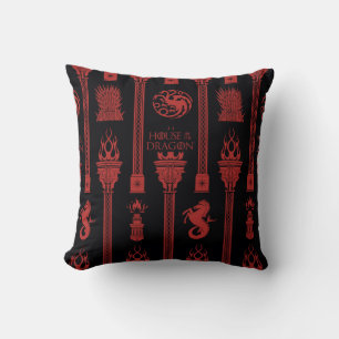 House of the Dragon Crest Pattern Cushion