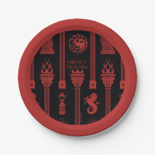 House of the Dragon Crest Pattern Paper Plate