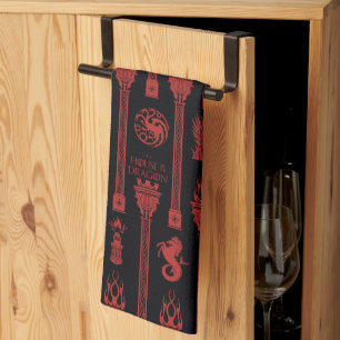 House of the Dragon Crest Pattern Tea Towel