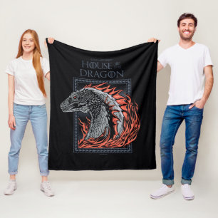 HOUSE OF THE DRAGON   Dragon Profile in Flames Fleece Blanket