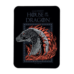 HOUSE OF THE DRAGON   Dragon Profile in Flames Magnet