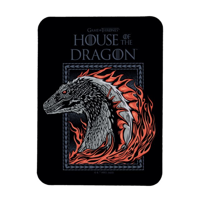 HOUSE OF THE DRAGON | Dragon Profile in Flames Magnet (Vertical)