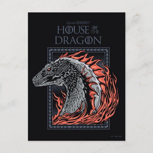 HOUSE OF THE DRAGON | Dragon Profile in Flames Postcard (Front)