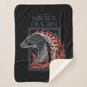 HOUSE OF THE DRAGON   Dragon Profile in Flames Sherpa Blanket