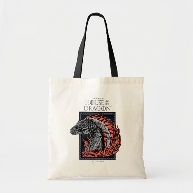 HOUSE OF THE DRAGON | Dragon Profile in Flames Tote Bag (Front)