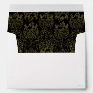 HOUSE OF THE DRAGON Gold Filigree Dragon Pattern Envelope