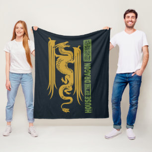 House of the Dragon Gold & Green New Year   恭喜發財 Fleece Blanket