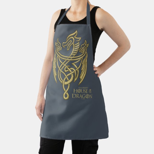 HOUSE OF THE DRAGON | Golden Filigree Dragon Crest Apron (Insitu)