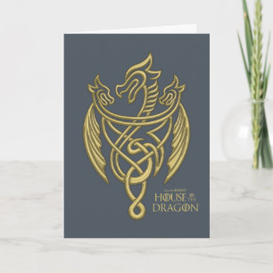 HOUSE OF THE DRAGON   Golden Filigree Dragon Crest Card