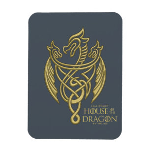 HOUSE OF THE DRAGON   Golden Filigree Dragon Crest Magnet