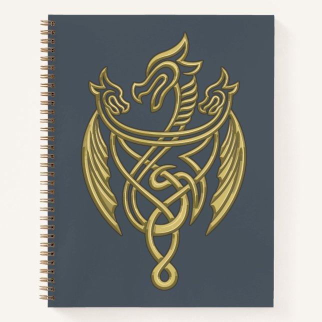 HOUSE OF THE DRAGON | Golden Filigree Dragon Crest Notebook (Front)