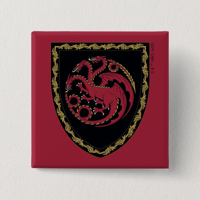 HOUSE OF THE DRAGON | House Targaryen Crest 15 Cm Square Badge (Front)
