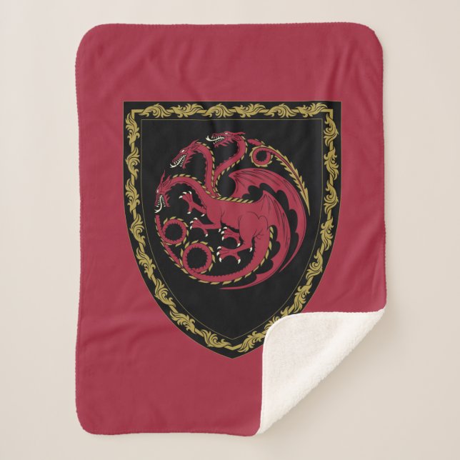 HOUSE OF THE DRAGON | House Targaryen Crest Sherpa Blanket (Front)