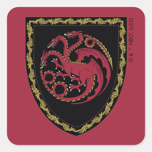 HOUSE OF THE DRAGON | House Targaryen Crest Square Sticker (Front)