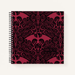 HOUSE OF THE DRAGON   Red Dragon Filigree Pattern Notebook