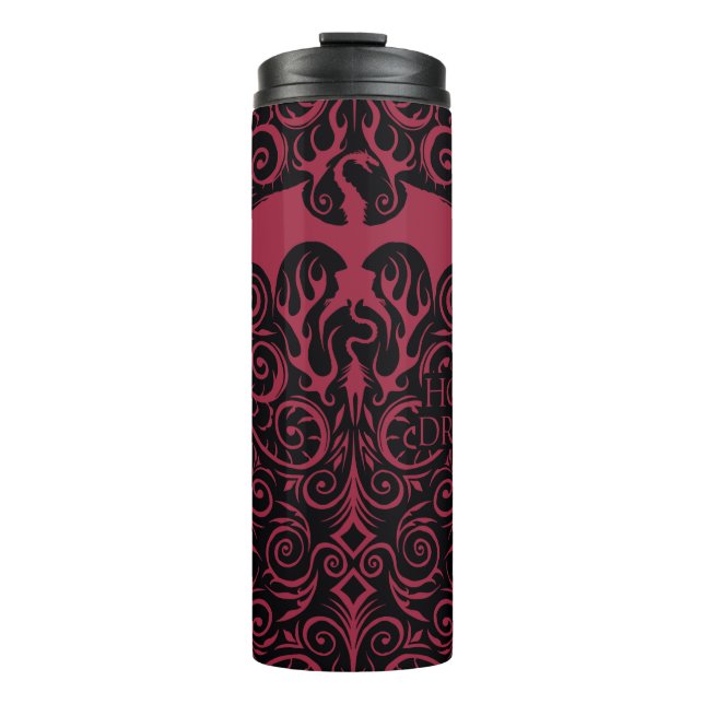 HOUSE OF THE DRAGON | Red Dragon Filigree Pattern Thermal Tumbler (Front)