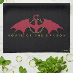HOUSE OF THE DRAGON Red Dragon Graphic Tea Towel