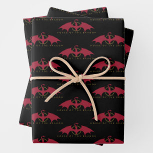 HOUSE OF THE DRAGON   Red Dragon Wrapping Paper Sheet