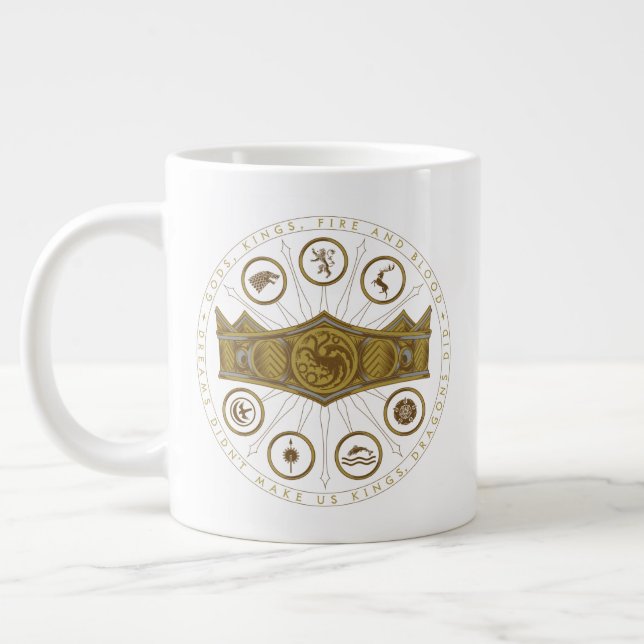 HOUSE OF THE DRAGON | Seven Kingdoms Crown Graphic Large Coffee Mug (Left)