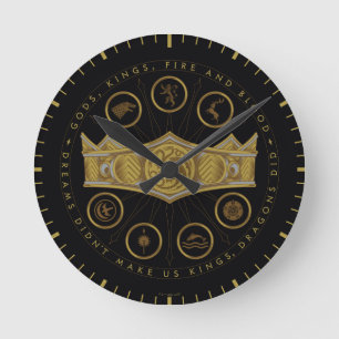 HOUSE OF THE DRAGON   Seven Kingdoms Crown Graphic Round Clock