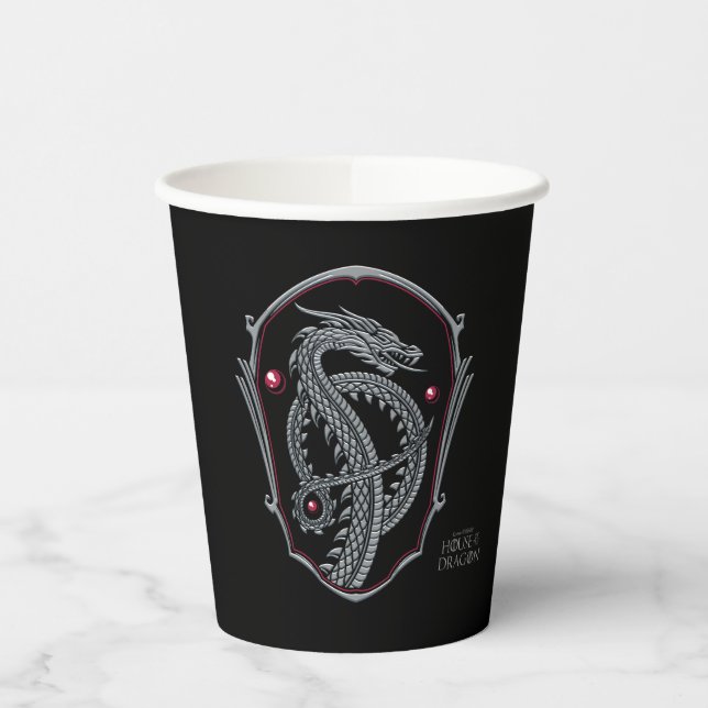 HOUSE OF THE DRAGON | Silver Dragon Badge Paper Cu Cups (Left)