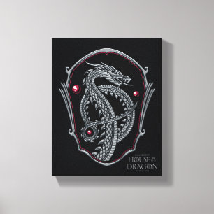 HOUSE OF THE DRAGON Silver Dragon Crest Canvas Print