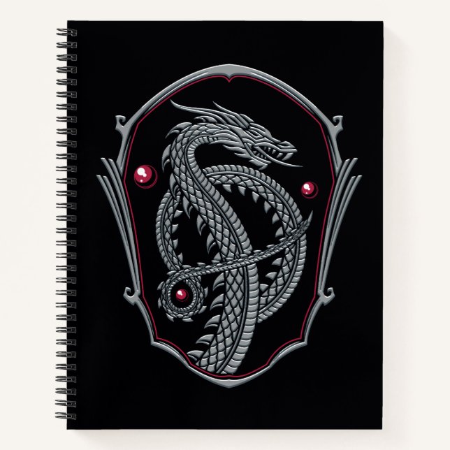 HOUSE OF THE DRAGON | Silver Dragon Crest Notebook (Front)