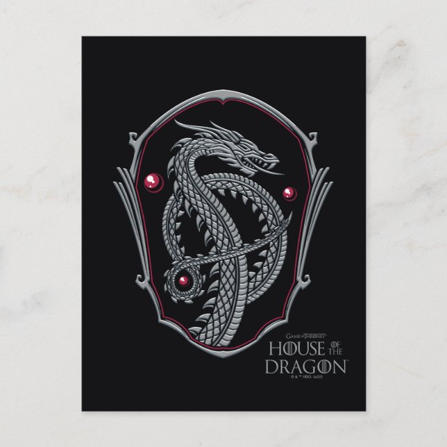 HOUSE OF THE DRAGON | Silver Dragon Crest Postcard (Front)