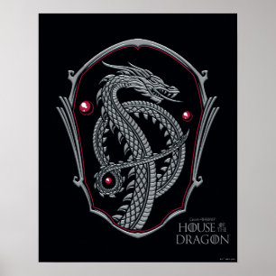 HOUSE OF THE DRAGON   Silver Dragon Crest Poster