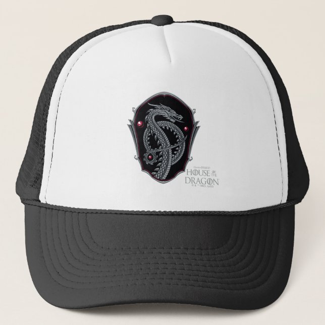 HOUSE OF THE DRAGON | Silver Dragon Crest Trucker Hat (Front)