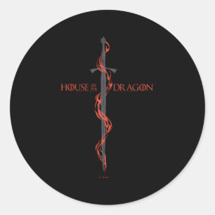 House Of The Dragon Sword Red Flames V2 Classic Round Sticker
