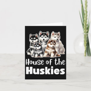 House Of The Huskies Cute Watercolor Puppy Huskies Card
