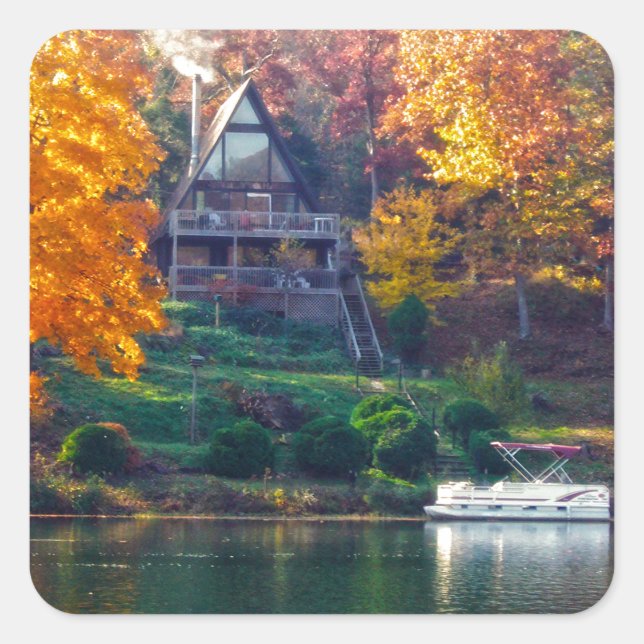 House on the Lake Square Sticker (Front)