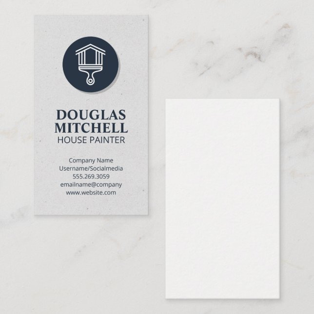 House Paint Brush Logo Business Card (Front/Back)