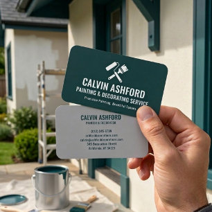 House Painter and Decorator Modern Teal & Grey Pro Business Card