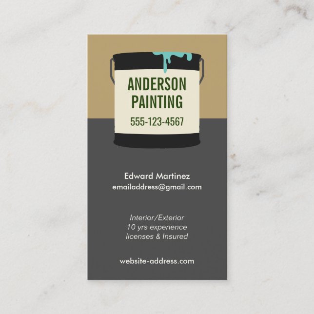 House Painter  Business Card (Front)