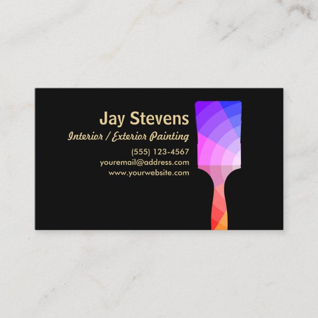 House Painter, Colour Wheel Paint Brush  Business Card (Front)