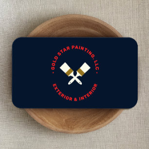 House Painter Crossed Paint Brushes Business Card