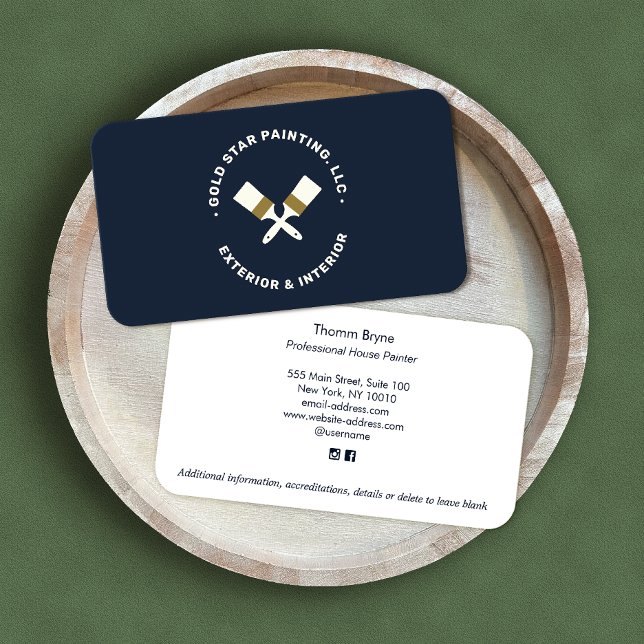 House Painter Crossed Paint Brushes Business Card (Creator Uploaded)