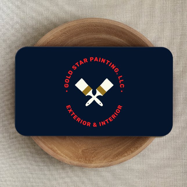 House Painter Crossed Paint Brushes Business Card (Creator Uploaded)