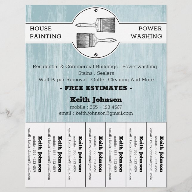 House Painter Decorator Contractor Professional Flyer (Front)