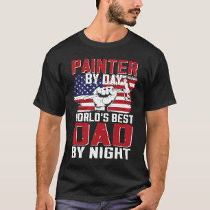 House Painter Decorator Dad American Flag Painter T-Shirt