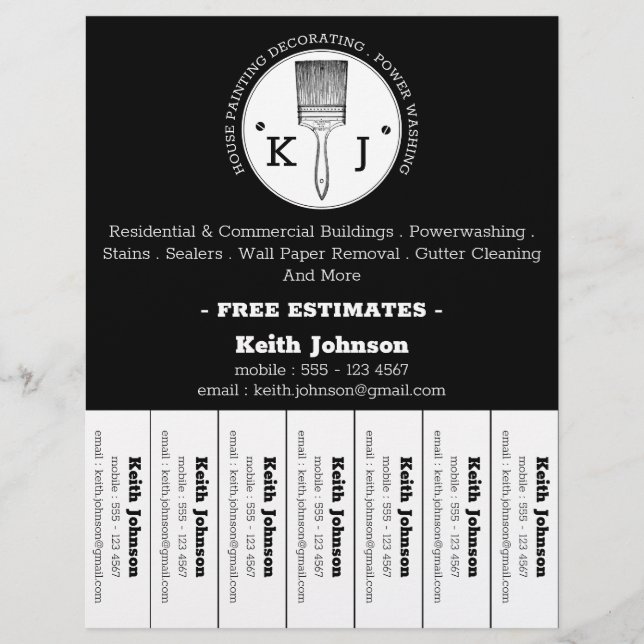 House Painter Decorator Professional Logo Black  Flyer (Front)