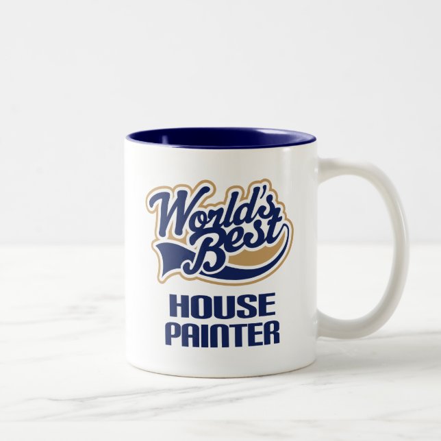 House Painter Gift (Worlds Best) Two-Tone Coffee Mug (Right)
