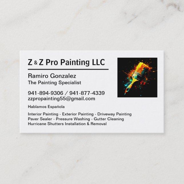 House Painter Gonzalez Business Card (Front)