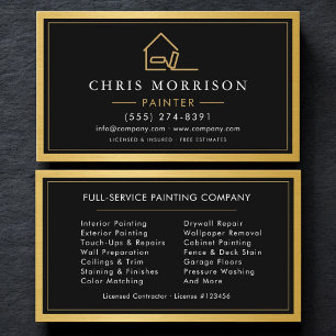 House Painter Modern Gold Metal Painting Service Business Card