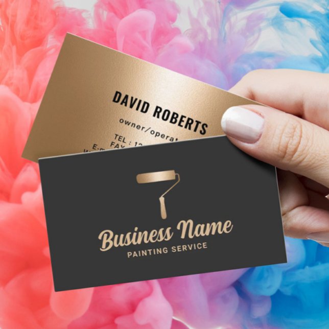 House Painter Modern Gold Painting Service Business Card (Creator Uploaded)