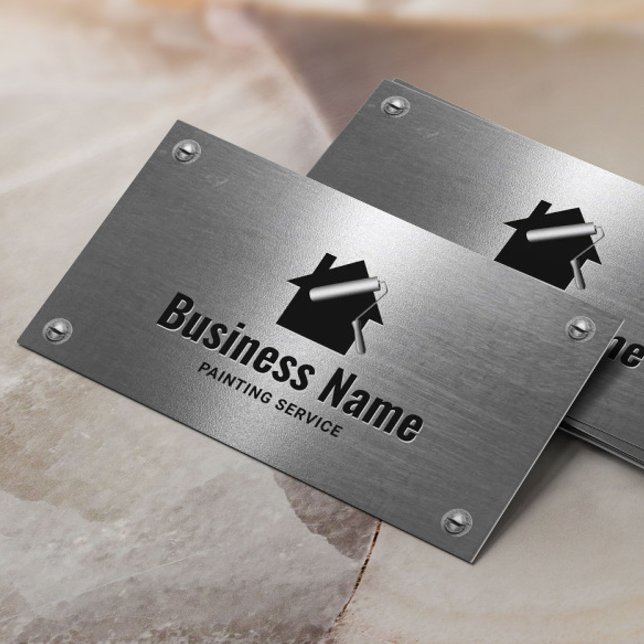House Painter Modern Metal Painting Service Business Card (Creator Uploaded)